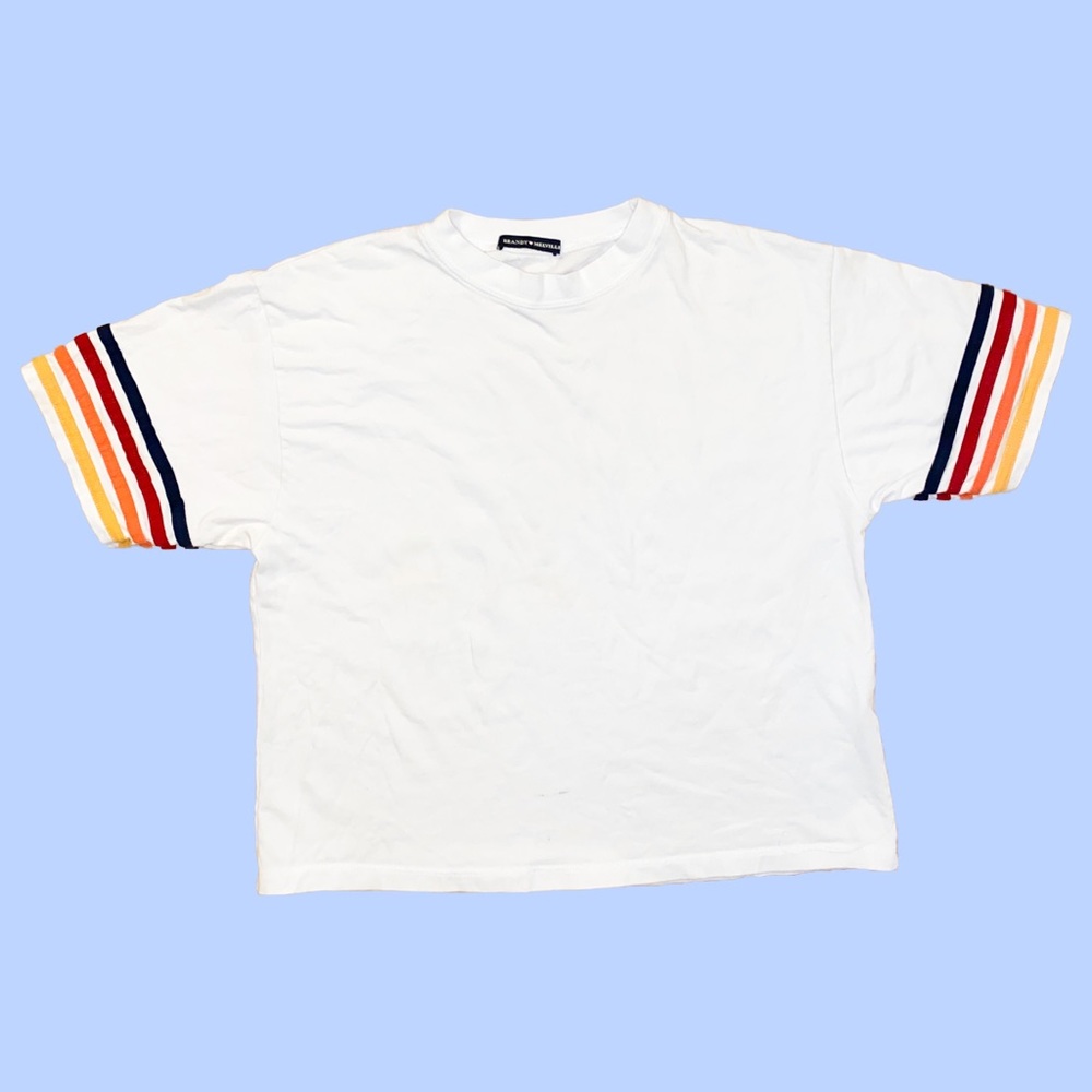 Brandy Melville RARE Aleena Top w/ Striped Sleeves